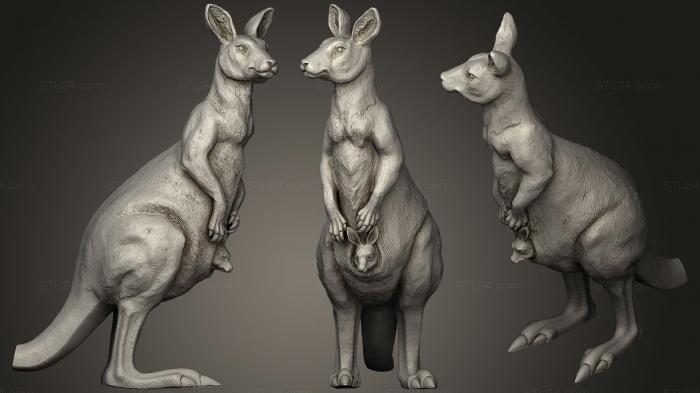 Статуэтки животных (Kangkuru, STKJ_1734) 3D модель для ЧПУ станка